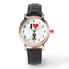 I LUV DHS Custom Vrouwen Strass Wit Emaille Horloge