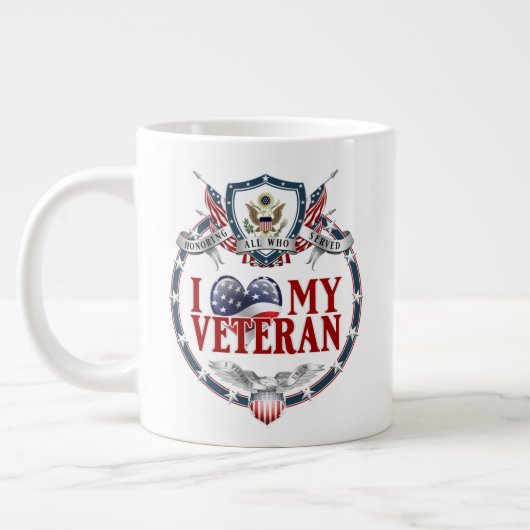 I Luv My Veteran 20oz Extra Grote Beker (Links)