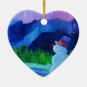 I LUV U generiek _Snowman Dreams Keramisch Keramisch Ornament (Voorkant)