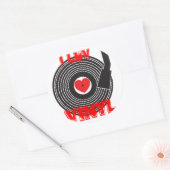 I Luv Vinyl Ronde Sticker (Envelop)