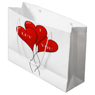 "I LUV you" BALLOONS Large Cadeautasje