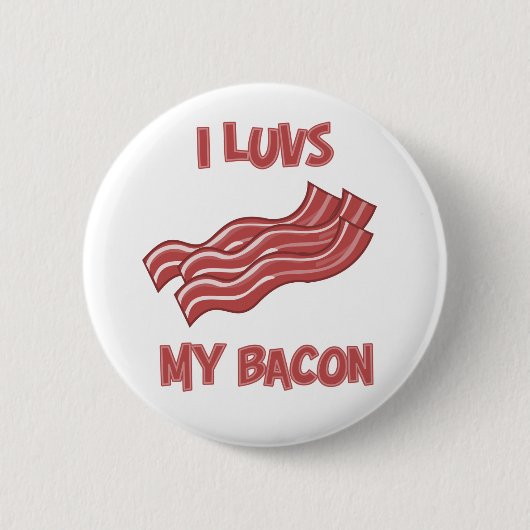 I Luvs Bacon Ronde Button 5,7 Cm (Voorkant)