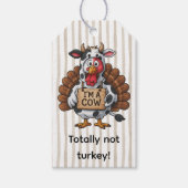 I’m a Cow Turkey | Funny Thanksgiving Disguise Cadeaulabel (Voorkant)