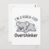 I’m A Koala-fied Overthinker - Cute Sad Koala Briefkaart (Voorkant / Achterkant)