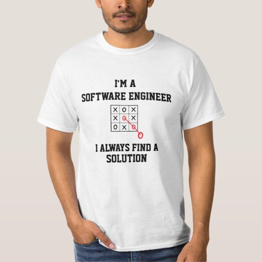I m a software engineer ik vind altijd een oplossi t-shirt (Voorkant)