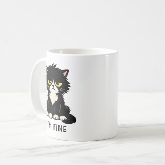 I’m Fine - Funny cat mug (Devant gauche)