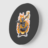 I’m Fine Skeleton on Fire Funny Sticker Illustrati Grote Klok (Hoek)