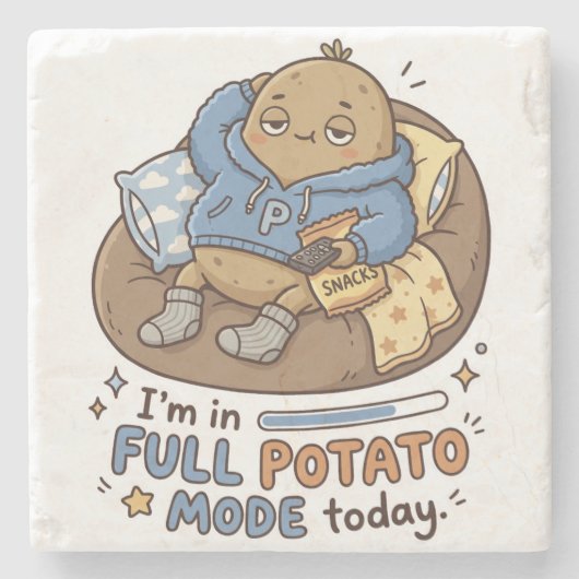 I’m in full potato mode today| Couch Potato Potato Stenen Onderzetter (Voorkant)