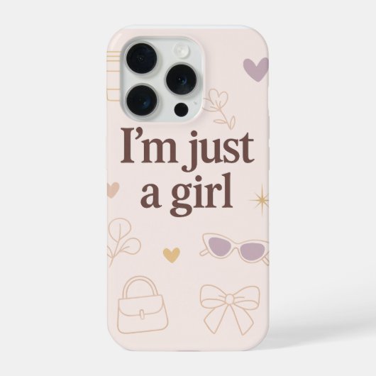 I’m Just a Girl Aesthetic iPhone 15 Pro Case iPhone Hoesje (Achterkant)