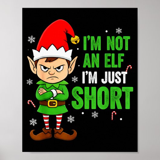 I’m Just Short Funny Elf Christmas Poster (Voorkant)
