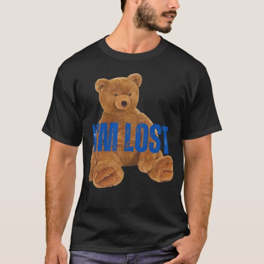 I m lost Bear Novelty 90s retro funny T-shirt (Voorkant)