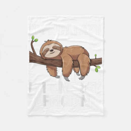 I m niet lui i m energie-efficiënte sleuf fleece deken (Voorkant)