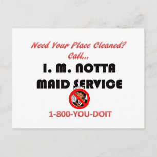 I.M. Notta Maid Service Briefkaart