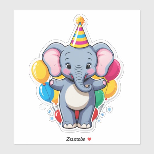I’m ONE-derful! – Baby Elephant Birthday Joy Sticker (Vel)