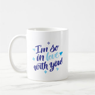 I’m So In Love With You Navy & Aqua Mug Koffiemok
