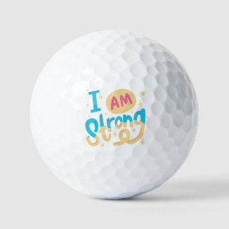 I’m Strong Motivational Typography Design Golfballen