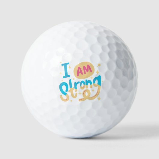 I’m Strong Motivational Typography Design Golfballen (Voorkant)