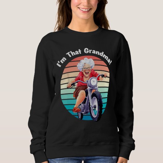 I m That Grandma Motorcycle Cool Fun 5 Trui (Voorkant)