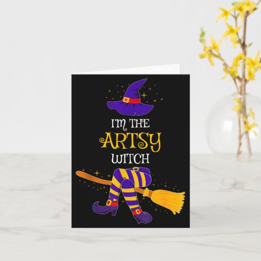 I’m The Artsy Witch Family Matching Costume Hallow Kaart (Gele Bloem)