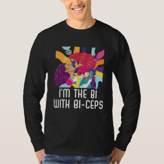 I m The Bi With Bi Ceps Bisexual Pride Bodybuilder T-shirt