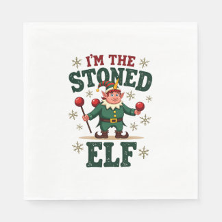 I�m The Stoned Elf Vintage Christmas Dabbing Unico Servet