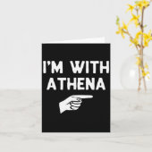 I’m With Athena Funny Halloween Matching Costume Kaart (Gele Bloem)