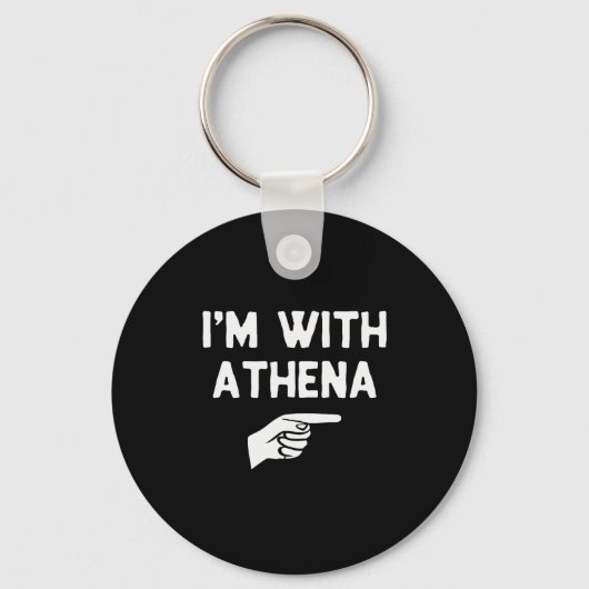 I’m With Athena Funny Halloween Matching Costume Sleutelhanger (Voorkant)