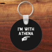 I’m With Athena Funny Halloween Matching Costume Sleutelhanger (Voorkant)