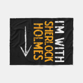 I’m With Sherlock Holmes Halloween Matching Couple Fleece Deken (Voorkant (Horizontaal))