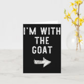 I’m With The Goat Funny Halloween Couple Costume Kaart (Gele Bloem)