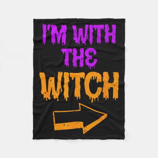 I’m With The Witch Funny Halloween Matching Couple Fleece Deken (Voorkant)