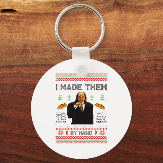 I Made Them By Hand Funny Ugly Sweater  Sleutelhanger (Voorkant)