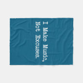 I Make Music, Not Excuses Funny Quotes  Fleece Deken (Voorkant (Horizontaal))