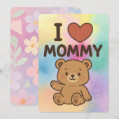 I ❤️ maman - Carte de voeux pour les enfants d'our (Devant / Derrière)