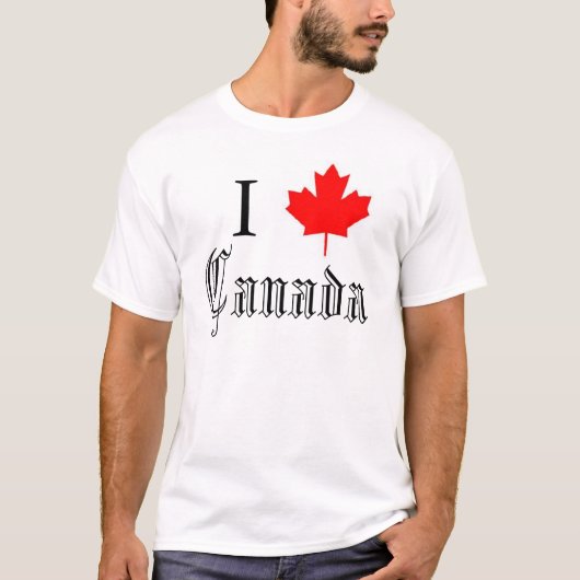 "I (maple leaf) Canada" T-shirt (Voorkant)