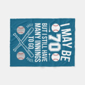 I May Be 70 Baseball Player 70th Birthday Party  Fleece Deken (Voorkant (Horizontaal))