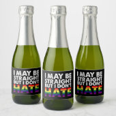 I May Be Straight But I Don't Hate LGBT Gay Sparkling Wijnetiket (Flessen)
