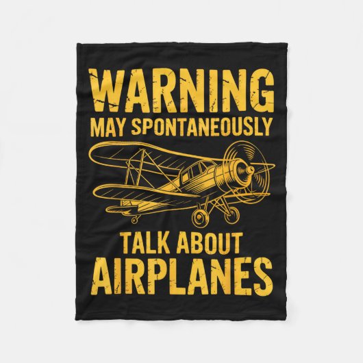 I May Sntaneously Talk About Airplanes Funny Airpl Fleece Deken (Voorkant)