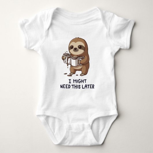 I Might Need Coffee Later - Lazy Sloth Humor Romper (Voorkant)
