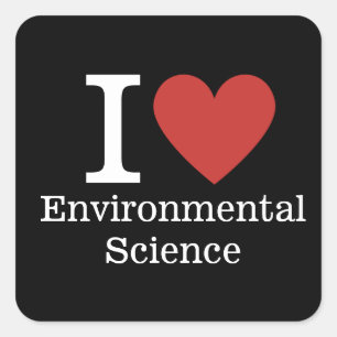 I ❤️ Milieuwetenschappen voor studenten/faculteite Vierkante Sticker