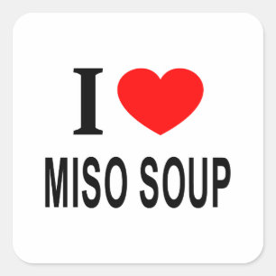 I ❤️ MISO SOUP I LIVE VAN MISO SOUP I HEART MISO S VIERKANTE STICKER