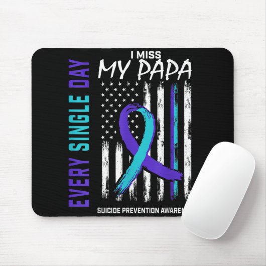 I Miss My Papa Suicide Awareness Prevention Americ Muismat (Met muis)