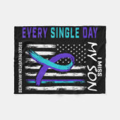 I Miss My Son Suicide Awareness Prevention America Fleece Deken (Voorkant (Horizontaal))