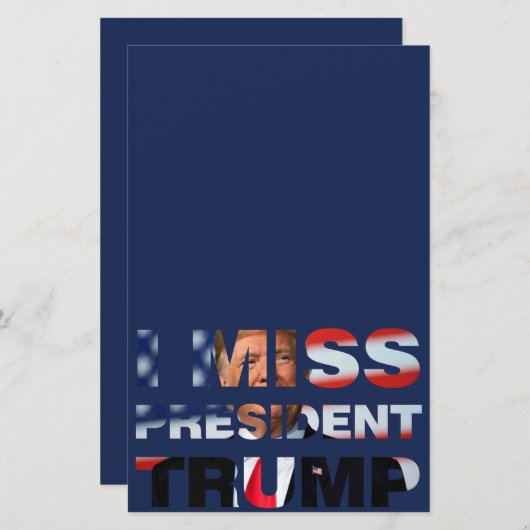 I Miss President Trump Paper Sheet (Voorkant / Achterkant)