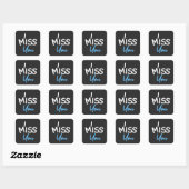 I miss you handwriting typography vierkante sticker (Vel)
