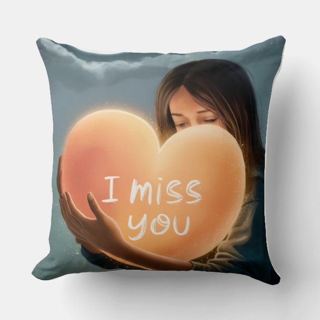 I Miss You Pillow - Romantisch kussen voor liefde (Voorkant)