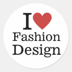 I ❤️ Mode Ontwerp voor Studenten / Faculteit CUSTO Ronde Sticker