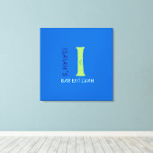 I Monogram Initiaal Bar Bat Mitzvah Sign-In Board Canvas Afdruk (Insitu (Houten vloer))