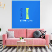 I Monogram Initiaal Bar Bat Mitzvah Sign-In Board Canvas Afdruk (Insitu (Woonkamer))