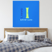 I Monogram Initiaal Bar Bat Mitzvah Sign-In Board Canvas Afdruk (Insitu (Slaapkamer))
